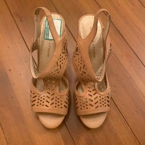 Adrienne Vittadini Prism Open Toe Leather Sandals